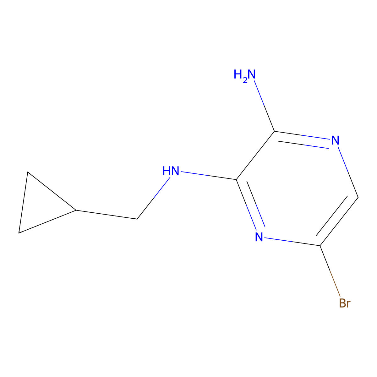 6-Bromo-N2-(cyclopropylmethyl)pyrazine-2,3-diamine molecular structure, CAS 767343-19-1