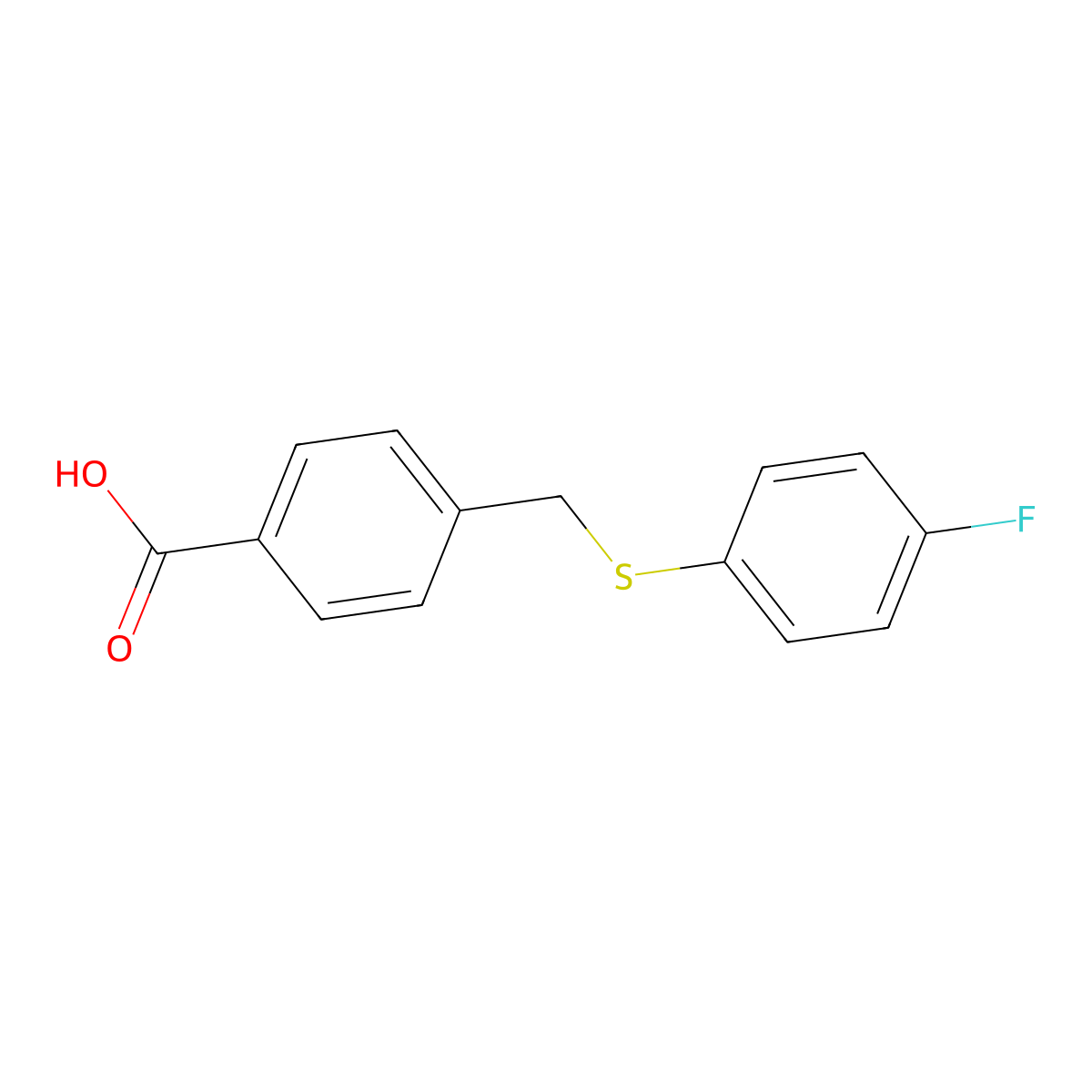 4-{[(4-Fluorophenyl)sulfanyl]methyl}benzoic acid molecular structure, CAS 767344-64-9