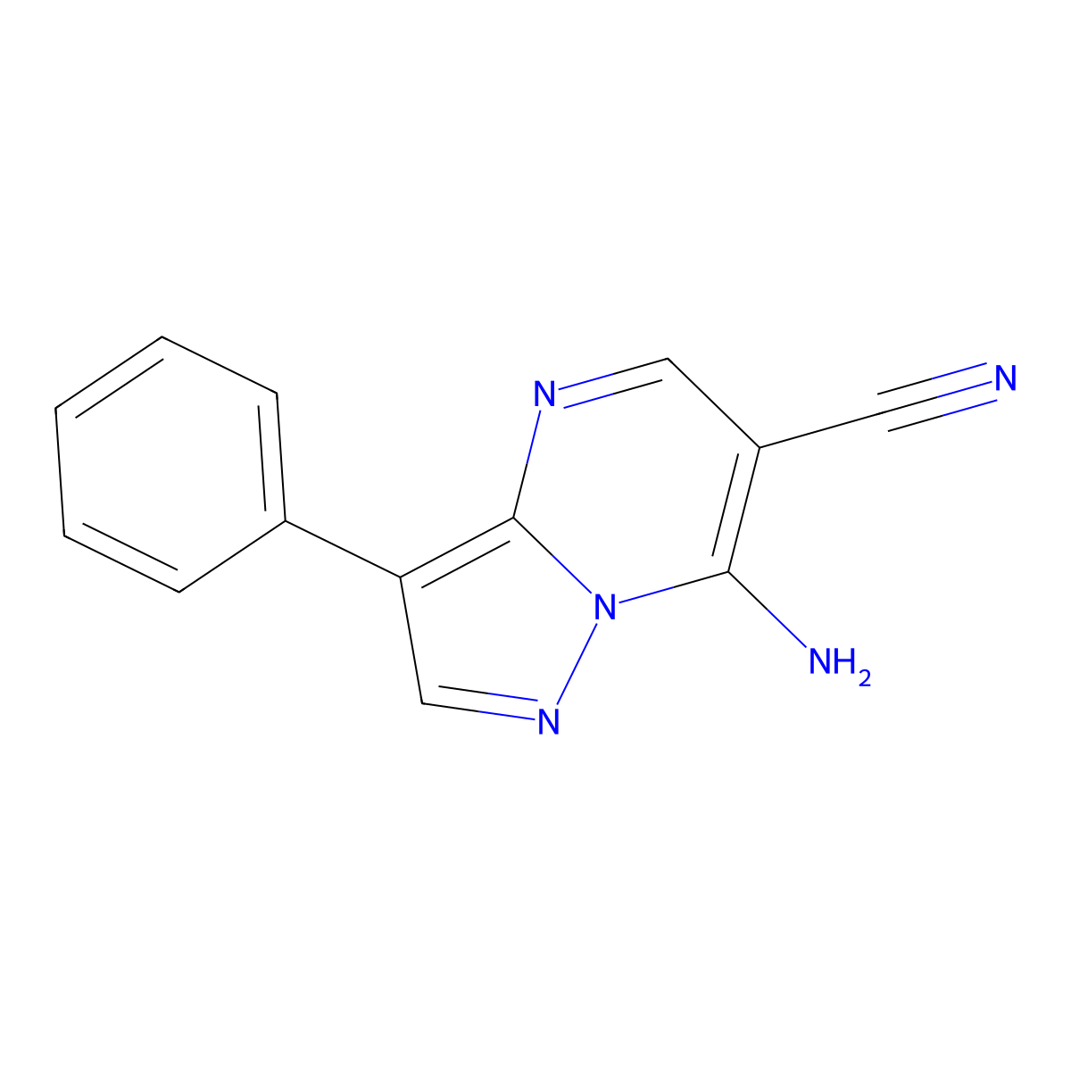 7-Amino-3-phenylpyrazolo[1,5-a]pyrimidine-6-carbonitrile molecular structure, CAS 767346-79-2