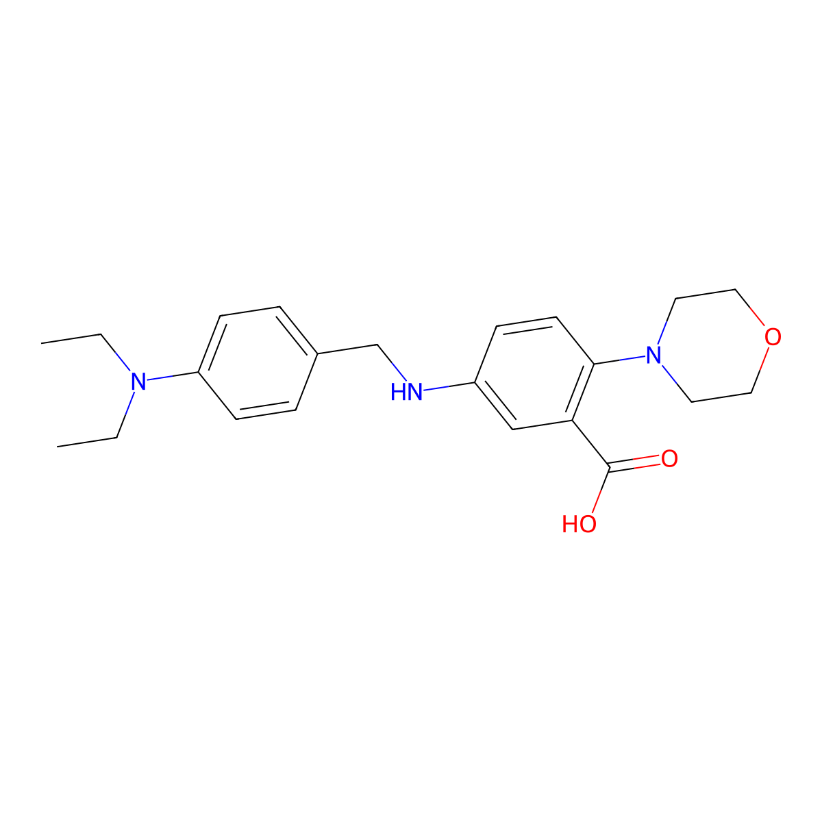 5-{[4-(Diethylamino)benzyl]amino}-2-(4-morpholinyl)benzoic acid molecular structure, CAS 767347-04-6
