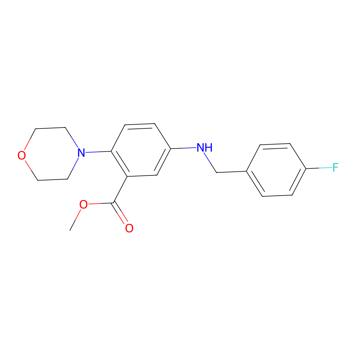 5-(4-Fluoro-benzylamino)-2-morpholin-4-yl-benzoic acid methyl ester molecular structure, CAS 767347-07-9