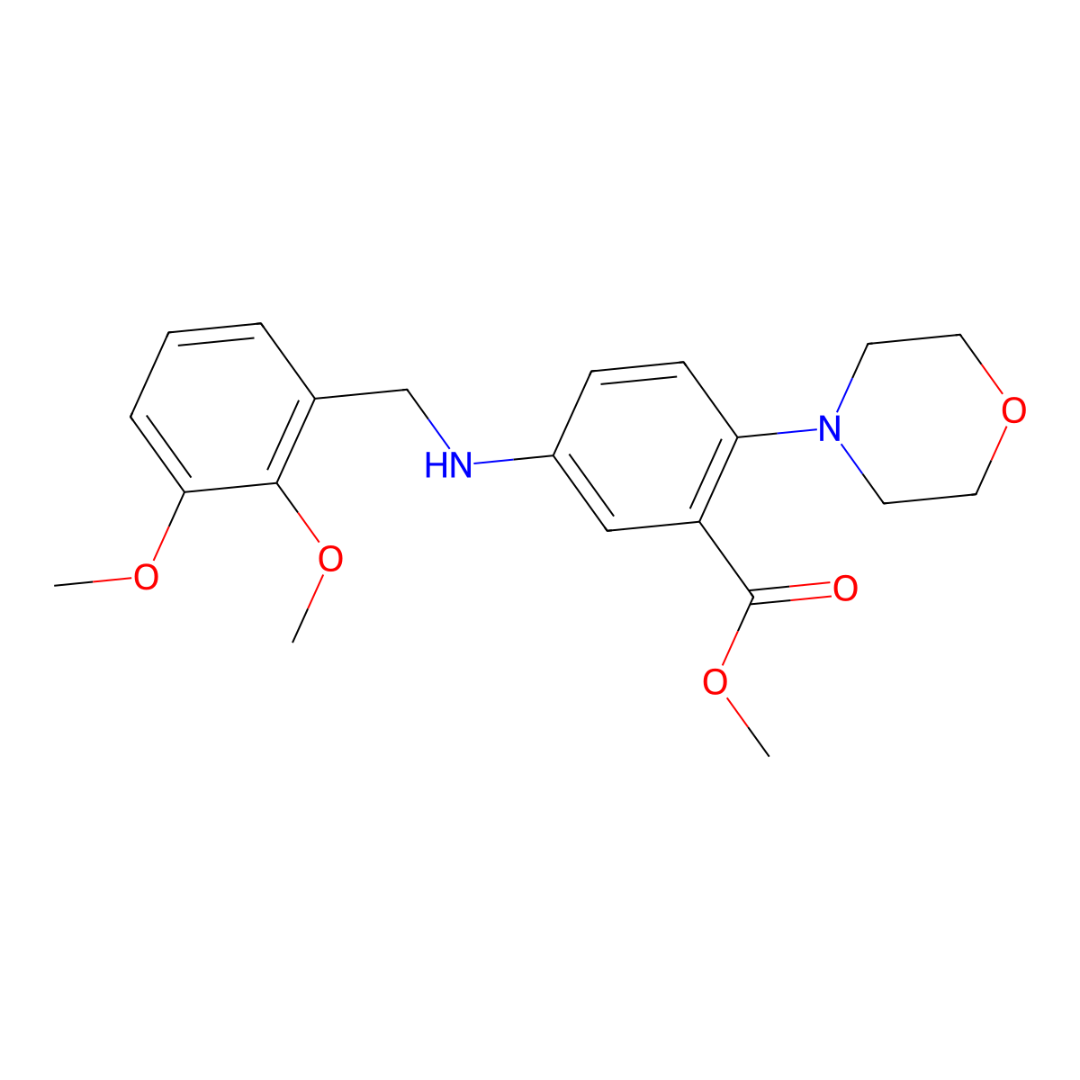 Methyl 5-[(2,3-dimethoxybenzyl)amino]-2-(4-morpholinyl)benzoate molecular structure, CAS 767347-25-1
