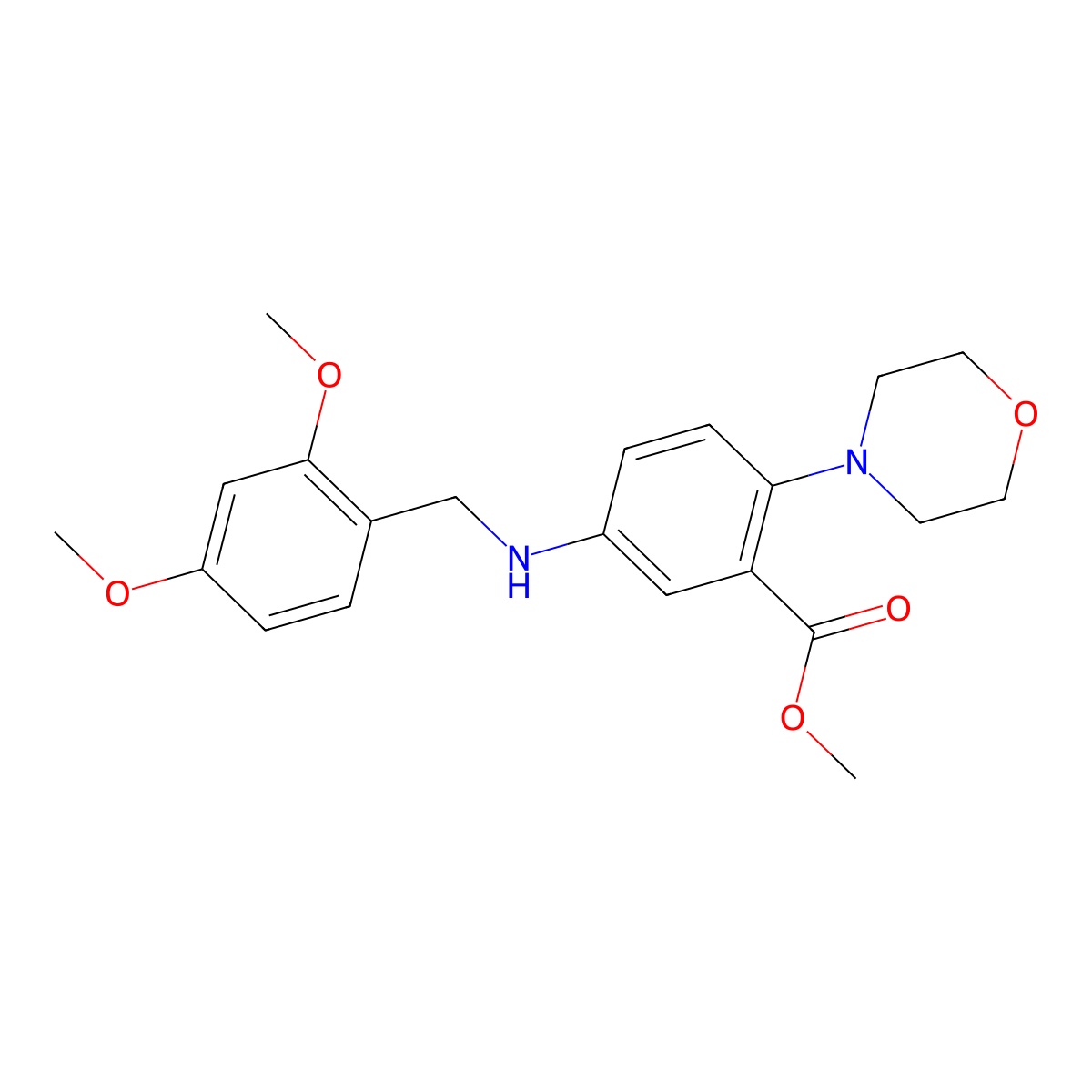 Methyl 5-[(2,4-dimethoxybenzyl)amino]-2-(4-morpholinyl)benzoate molecular structure, CAS 767347-30-8