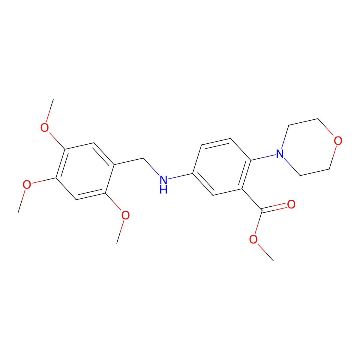 Methyl 2-(4-morpholinyl)-5-[(2,4,5-trimethoxybenzyl)amino]benzoate molecular structure, CAS 767347-31-9