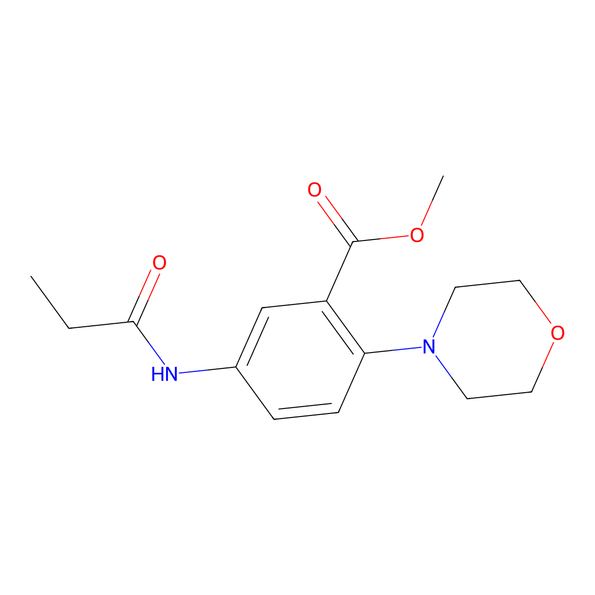 Methyl 2-(4-morpholinyl)-5-(propionylamino)benzoate molecular structure, CAS 767347-81-9