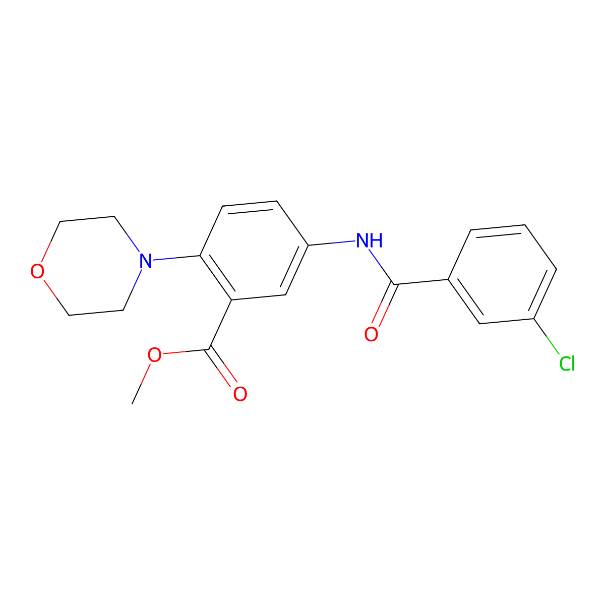 Methyl 5-{[(3-chlorophenyl)carbonyl]amino}-2-(morpholin-4-yl)benzoate molecular structure, CAS 767347-82-0