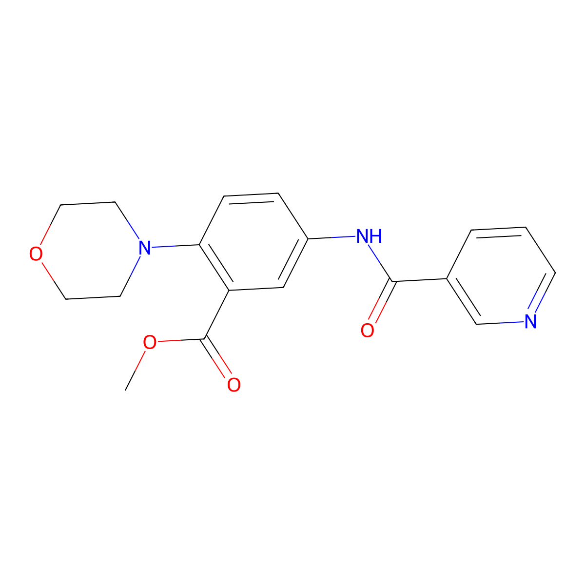 Methyl 2-morpholin-4-yl-5-(pyridine-3-carbonylamino)benzoate molecular structure, CAS 767347-83-1