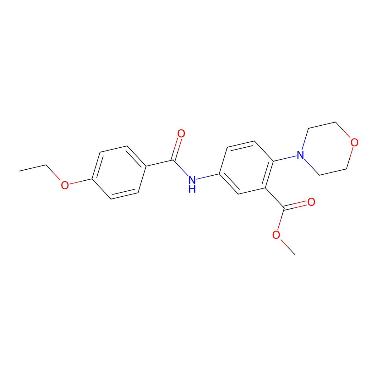 Methyl 5-[(4-ethoxybenzoyl)amino]-2-morpholin-4-ylbenzoate molecular structure, CAS 767348-33-4