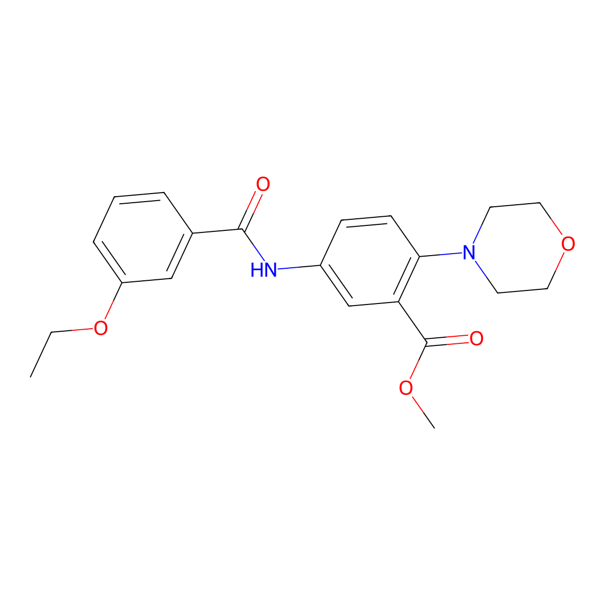 Methyl 5-{[(3-ethoxyphenyl)carbonyl]amino}-2-(morpholin-4-yl)benzoate molecular structure, CAS 767348-34-5