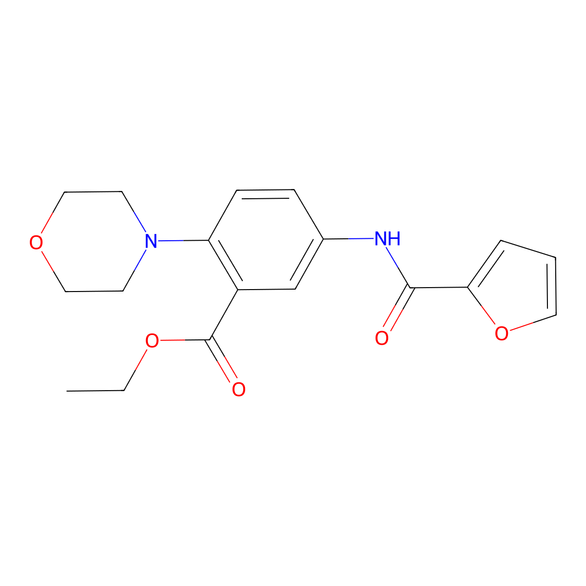 Ethyl 5-(2-furylcarbonylamino)-2-morpholin-4-ylbenzoate molecular structure, CAS 767348-53-8