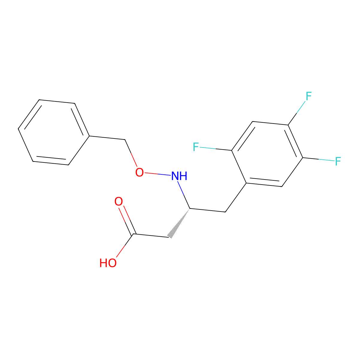 (R)-3-((Benzyloxy)amino)-4-(2,4,5-trifluorophenyl)butanoic acid molecular structure, CAS 767352-29-4