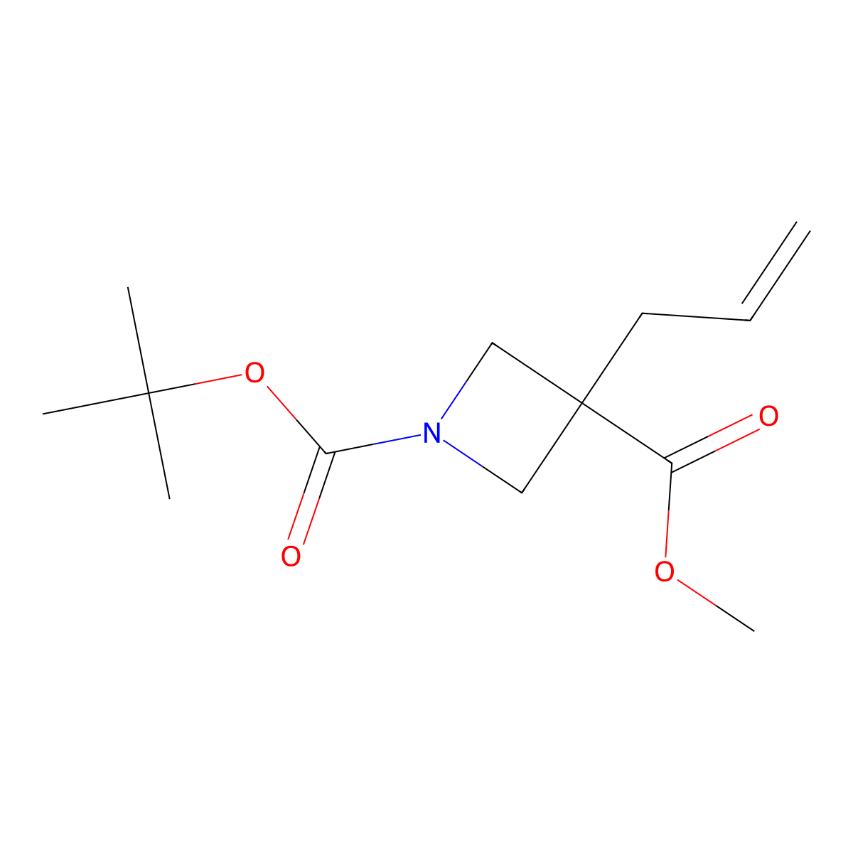 1-(Tert-butyl) 3-methyl 3-allylazetidine-1,3-dicarboxylate molecular structure, CAS 767355-51-1