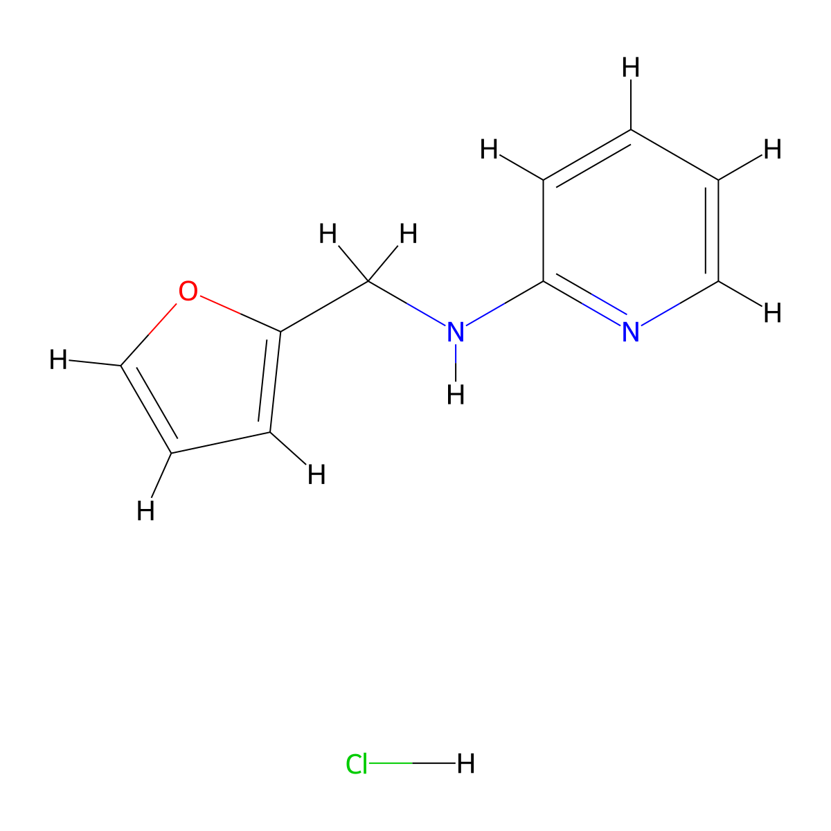 N-(furan-2-ylmethyl)pyridin-2-amine hydrochloride molecular structure, CAS 767355-84-0
