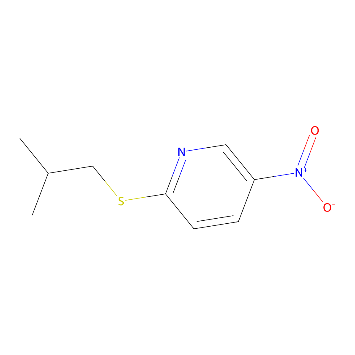 2-[(2-Methylpropyl)sulfanyl]-5-nitropyridine molecular structure, CAS 767358-30-5