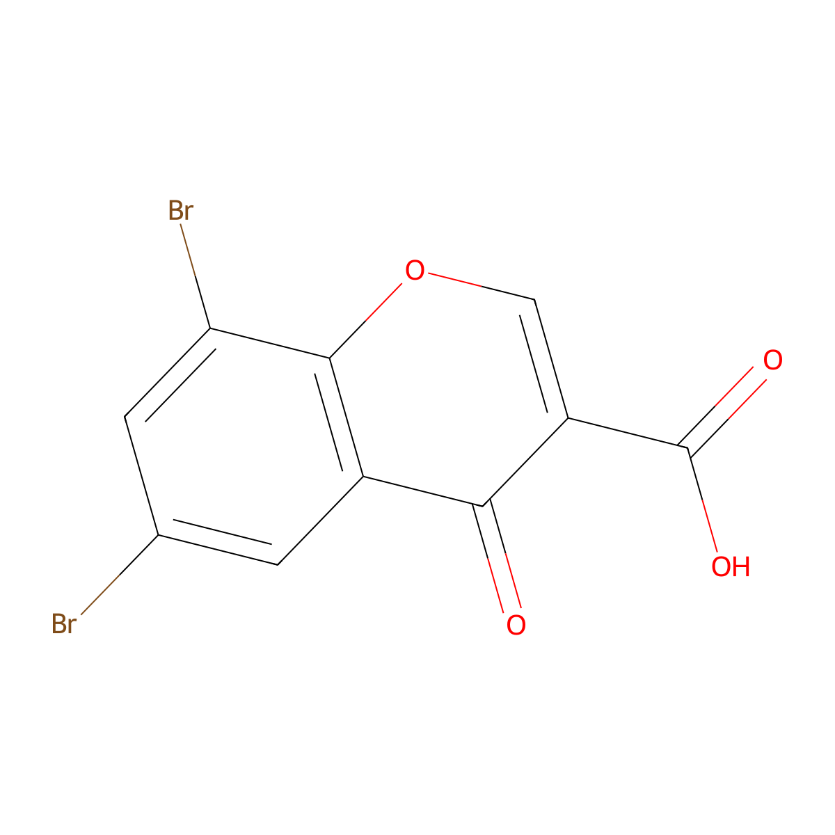 6,8-Dibromo-4-oxochromene-3-carboxylic acid molecular structure, CAS 76743-82-3