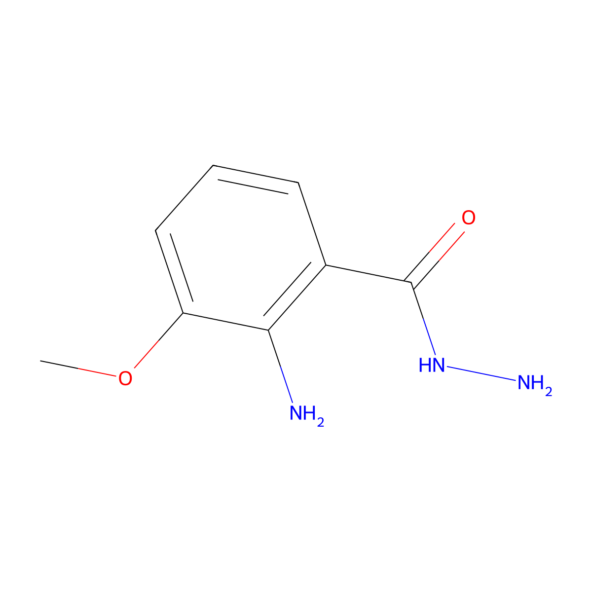 2-Amino-3-methoxybenzohydrazide molecular structure, CAS 76745-47-6