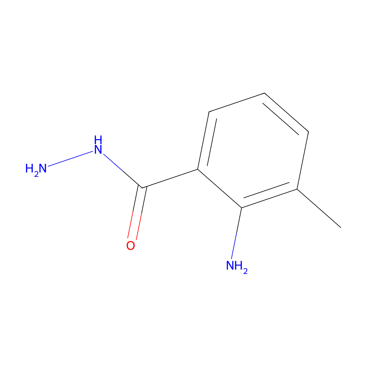 2-Amino-3-methylbenzohydrazide molecular structure, CAS 76746-16-2