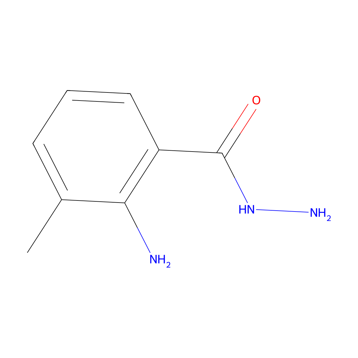 2-Amino-3-methylbenzohydrazide molecular structure, CAS 76746-16-2