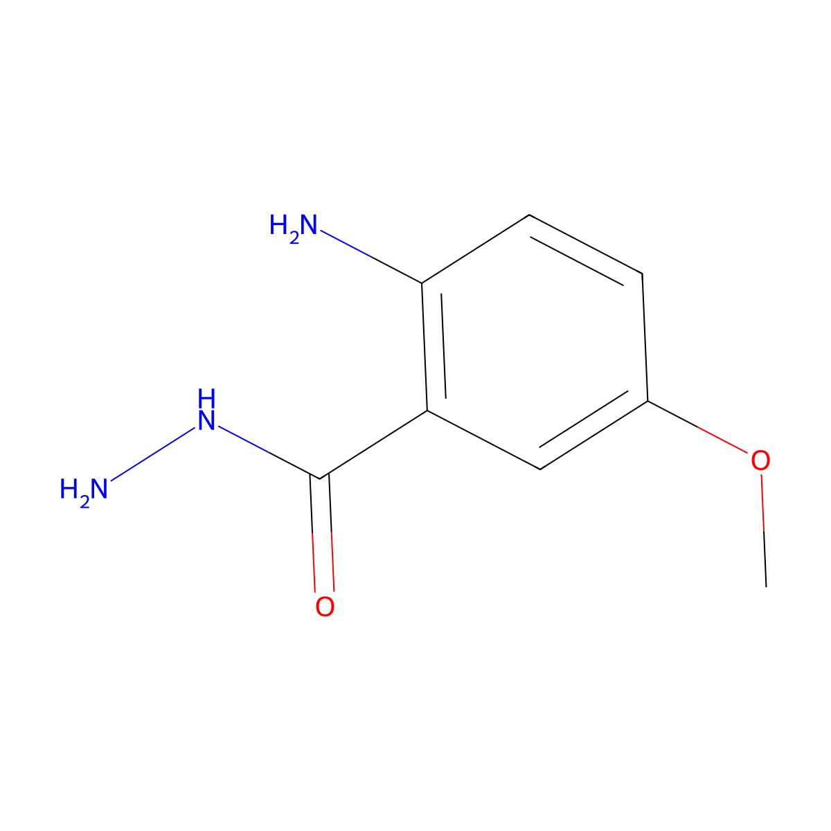 2-Amino-5-methoxybenzohydrazide molecular structure, CAS 76746-17-3