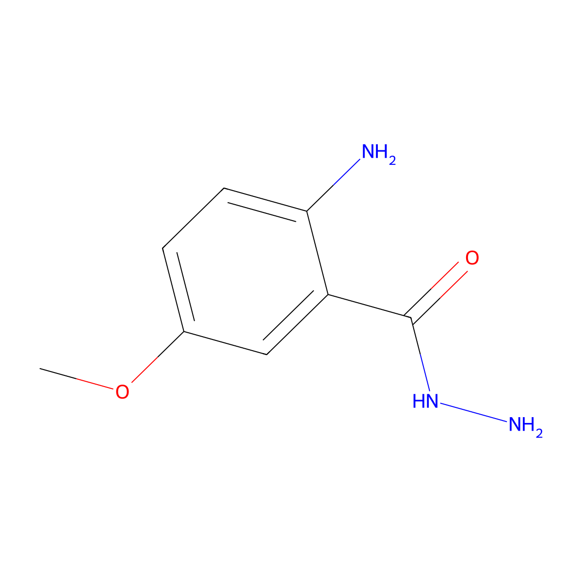 2-Amino-5-methoxybenzohydrazide molecular structure, CAS 76746-17-3