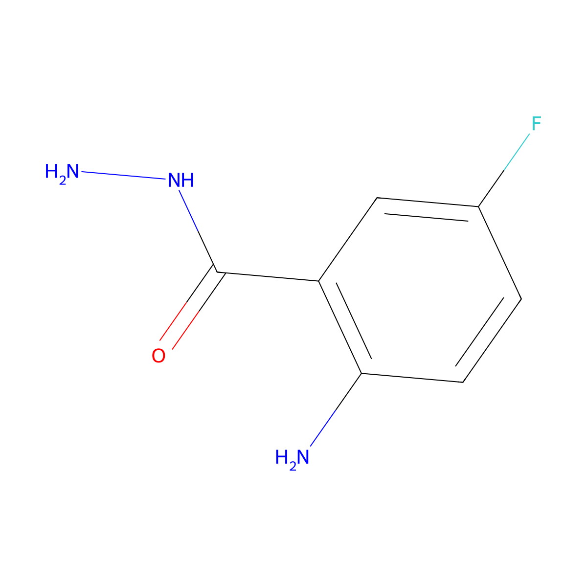 2-Amino-5-fluorobenzohydrazide molecular structure, CAS 76746-19-5