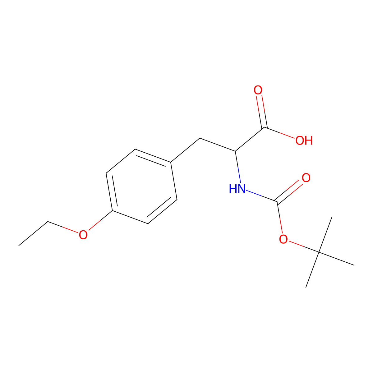 Boc-D-Tyr(Et)-OH molecular structure, CAS 76757-92-1