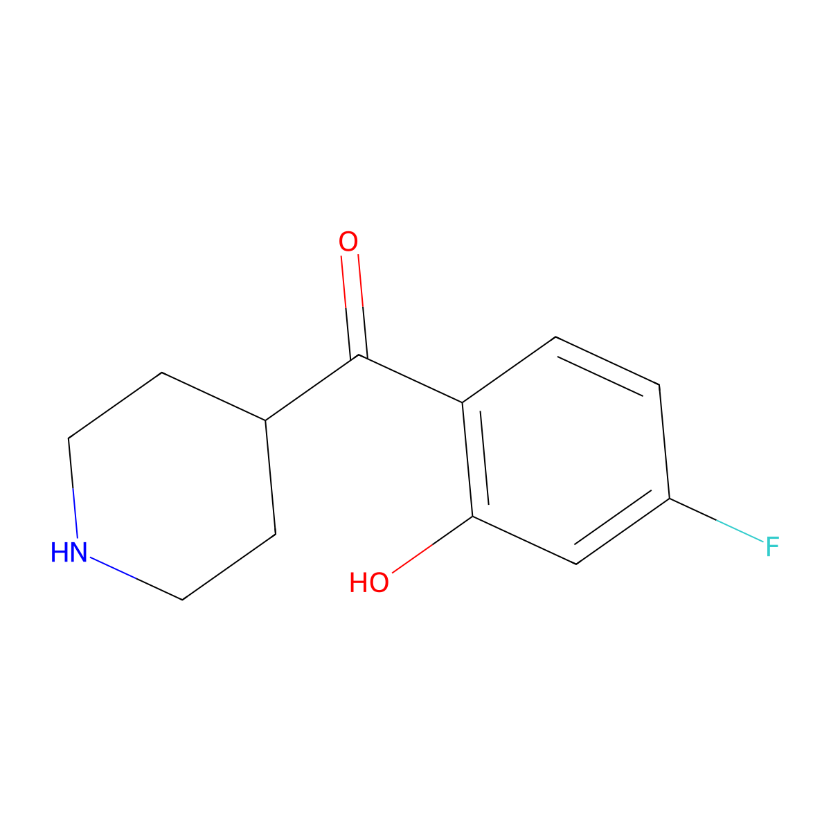 (4-Fluoro-2-hydroxyphenyl)-piperidin-4-ylmethanone molecular structure, CAS 767582-67-2