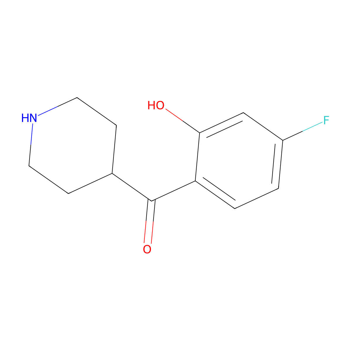 (4-Fluoro-2-hydroxyphenyl)-piperidin-4-ylmethanone molecular structure, CAS 767582-67-2