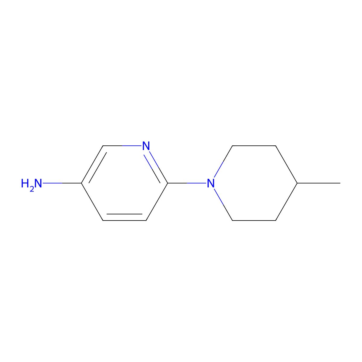 6-(4-Methylpiperidin-1-yl)pyridin-3-amine molecular structure, CAS 767583-34-6