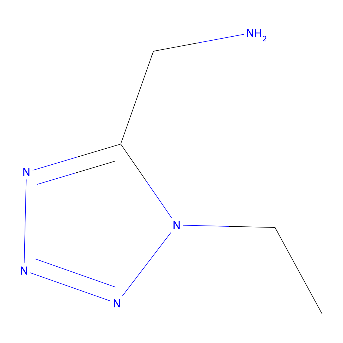 (1-ethyl-1H-1,2,3,4-tetrazol-5-yl)methanamine molecular structure, CAS 767586-88-9