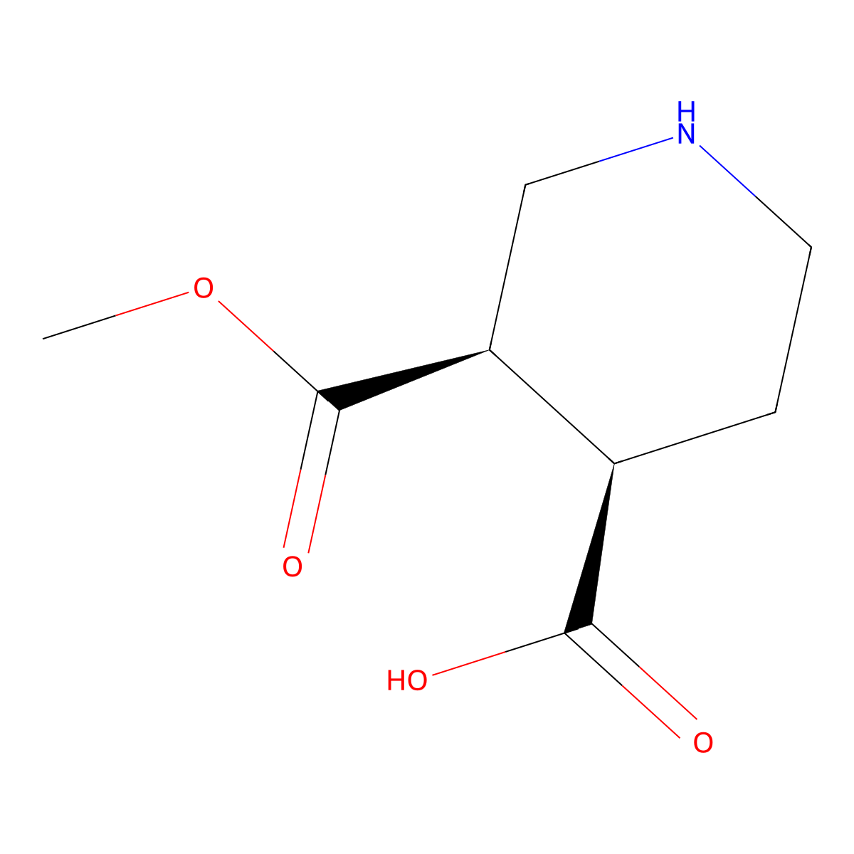 rac-(3R,4R)-3-(methoxycarbonyl)piperidine-4-carboxylic acid molecular structure, CAS 767591-84-4