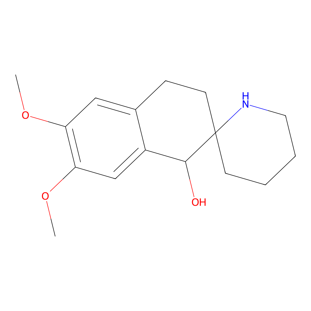 6,7-dimethoxy-3,4-dihydro-1H-spiro[naphthalene-2,2'-piperidin]-1-ol molecular structure, CAS 767606-69-9