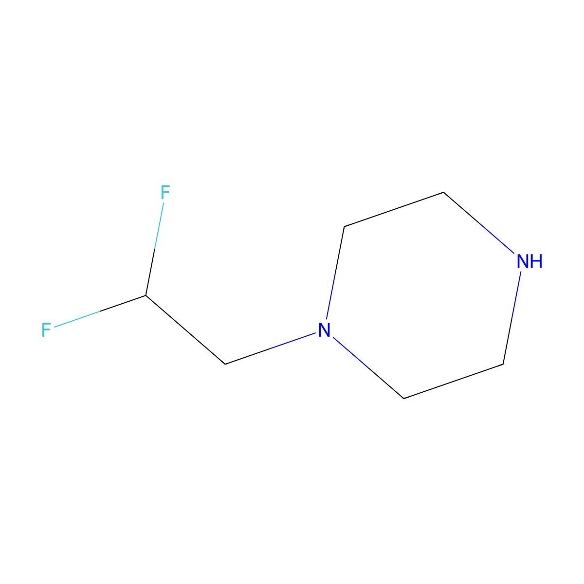 1-(2,2-Difluoroethyl)piperazine molecular structure, CAS 767609-14-3
