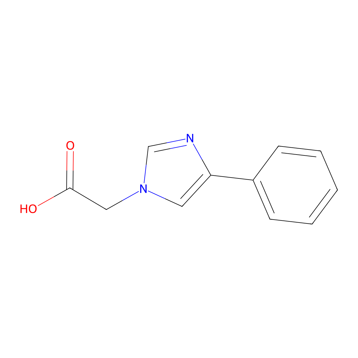 2-(4-phenyl-1H-imidazol-1-yl)acetic acid molecular structure, CAS 767623-12-1