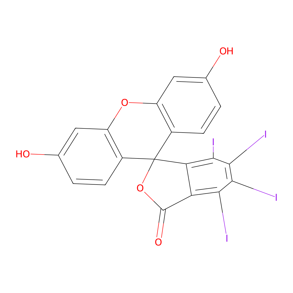 3',6'-Dihydroxy-4,5,6,7-tetraiodospiro[2-benzofuran-3,9'-xanthene]-1-one molecular structure, CAS 767625-50-3