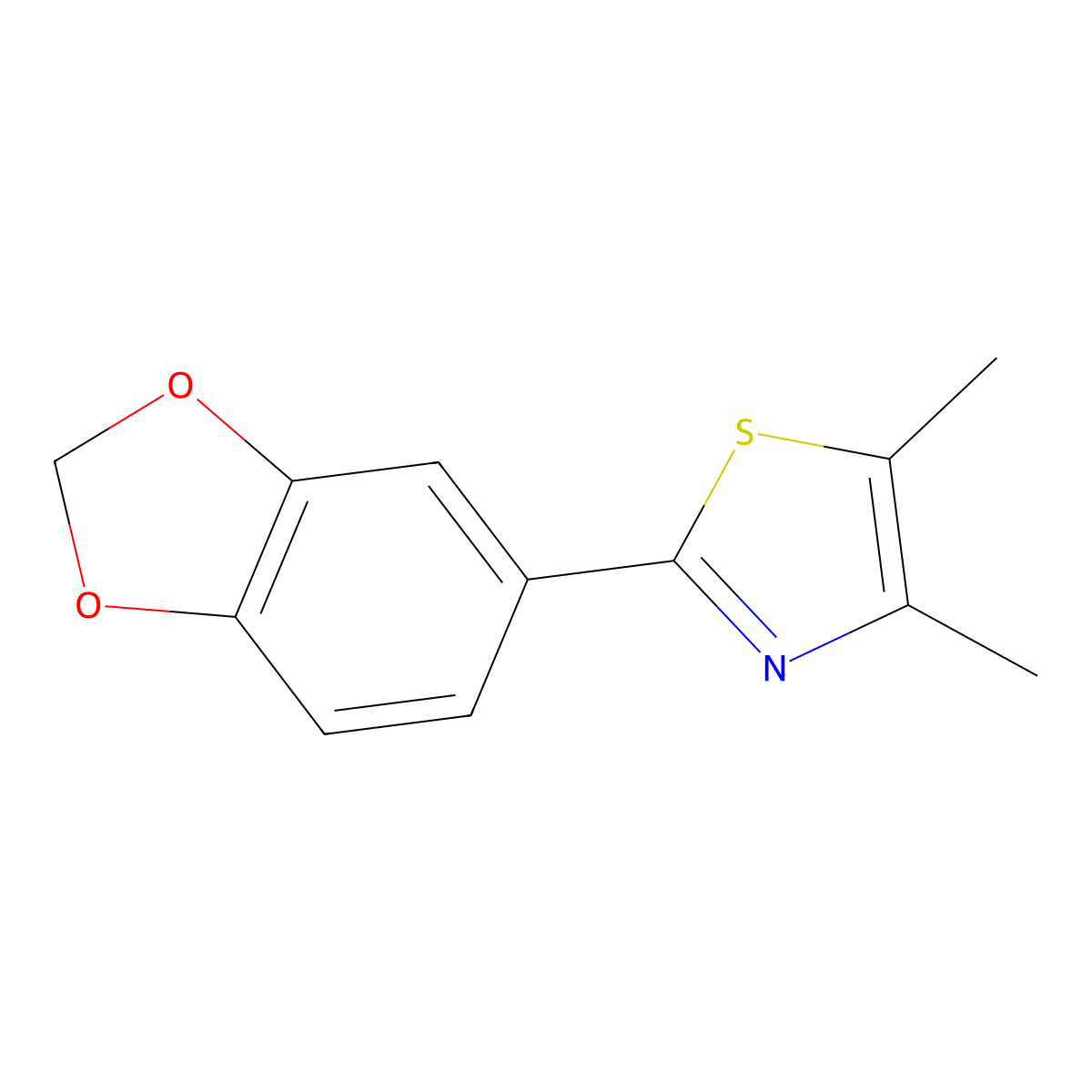 2-(1,3-Benzodioxole-5-yl)-4,5-dimethylthiazole molecular structure, CAS 767628-63-7