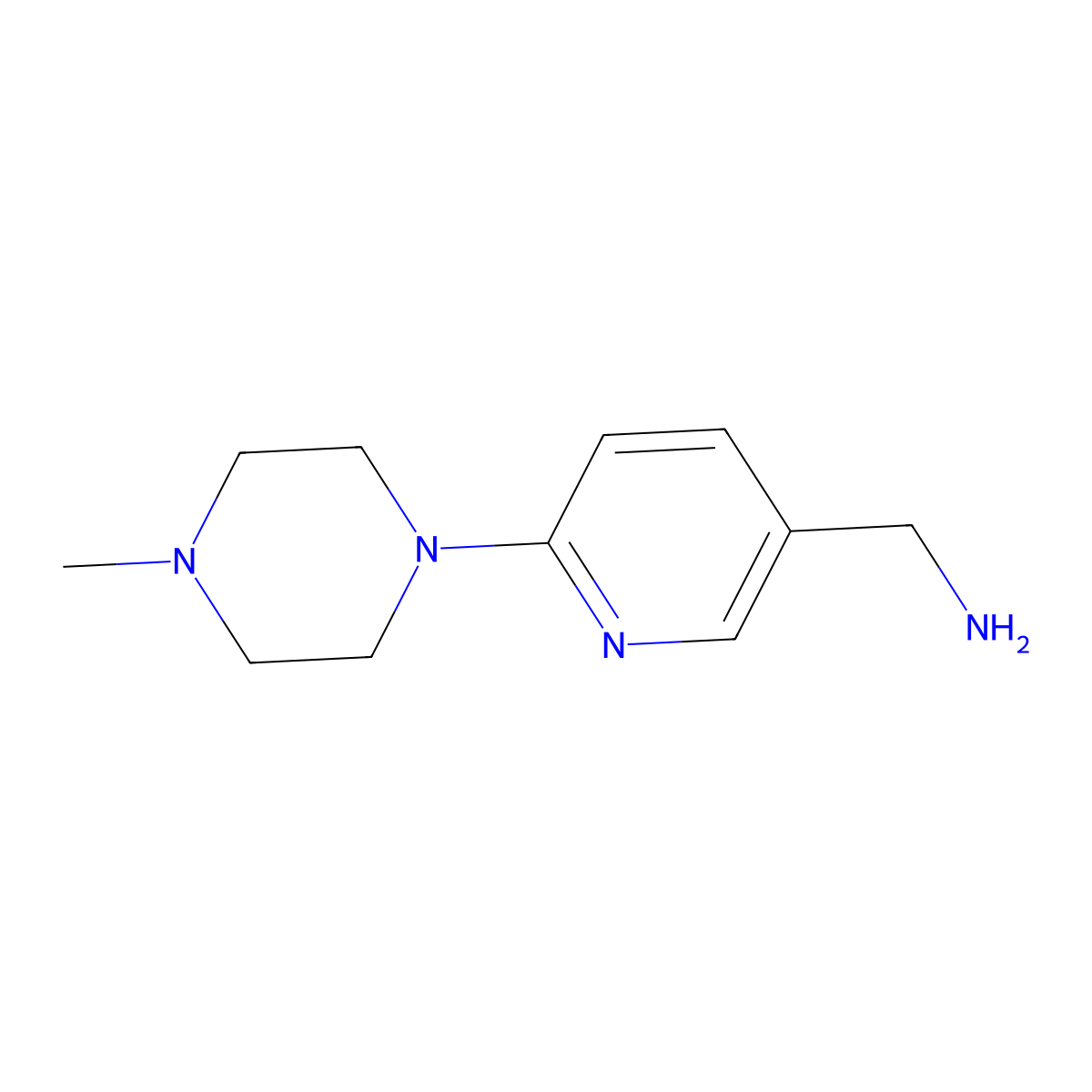 (6-(4-Methylpiperazin-1-yl)pyridin-3-yl)methanamine molecular structure, CAS 767628-83-1