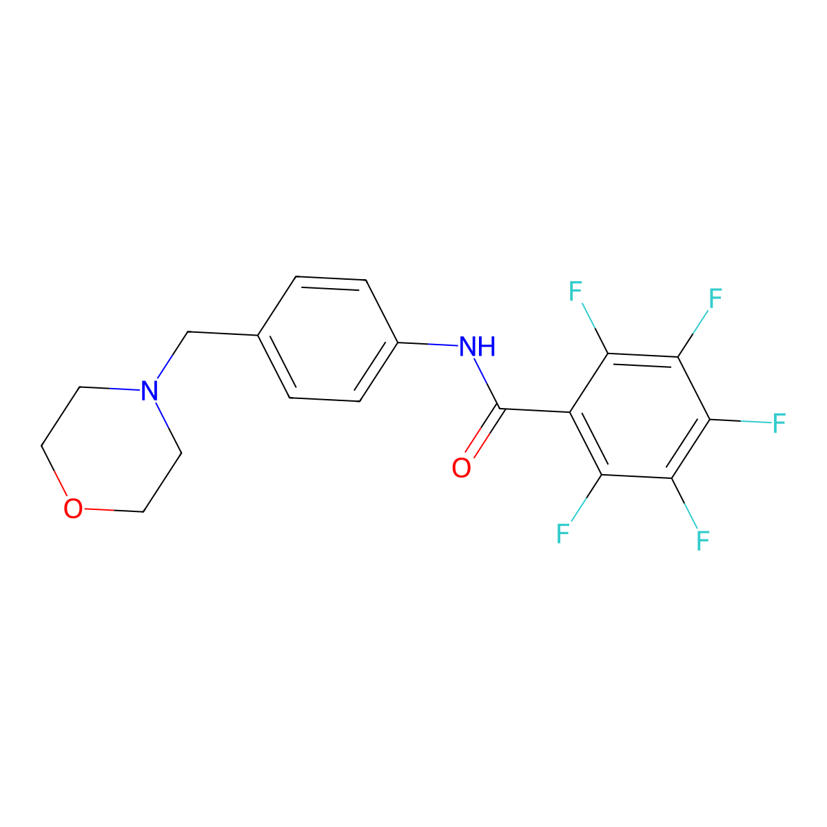 2,3,4,5,6-pentafluoro-N-[4-(morpholin-4-ylmethyl)phenyl]benzamide molecular structure, CAS 767632-12-2