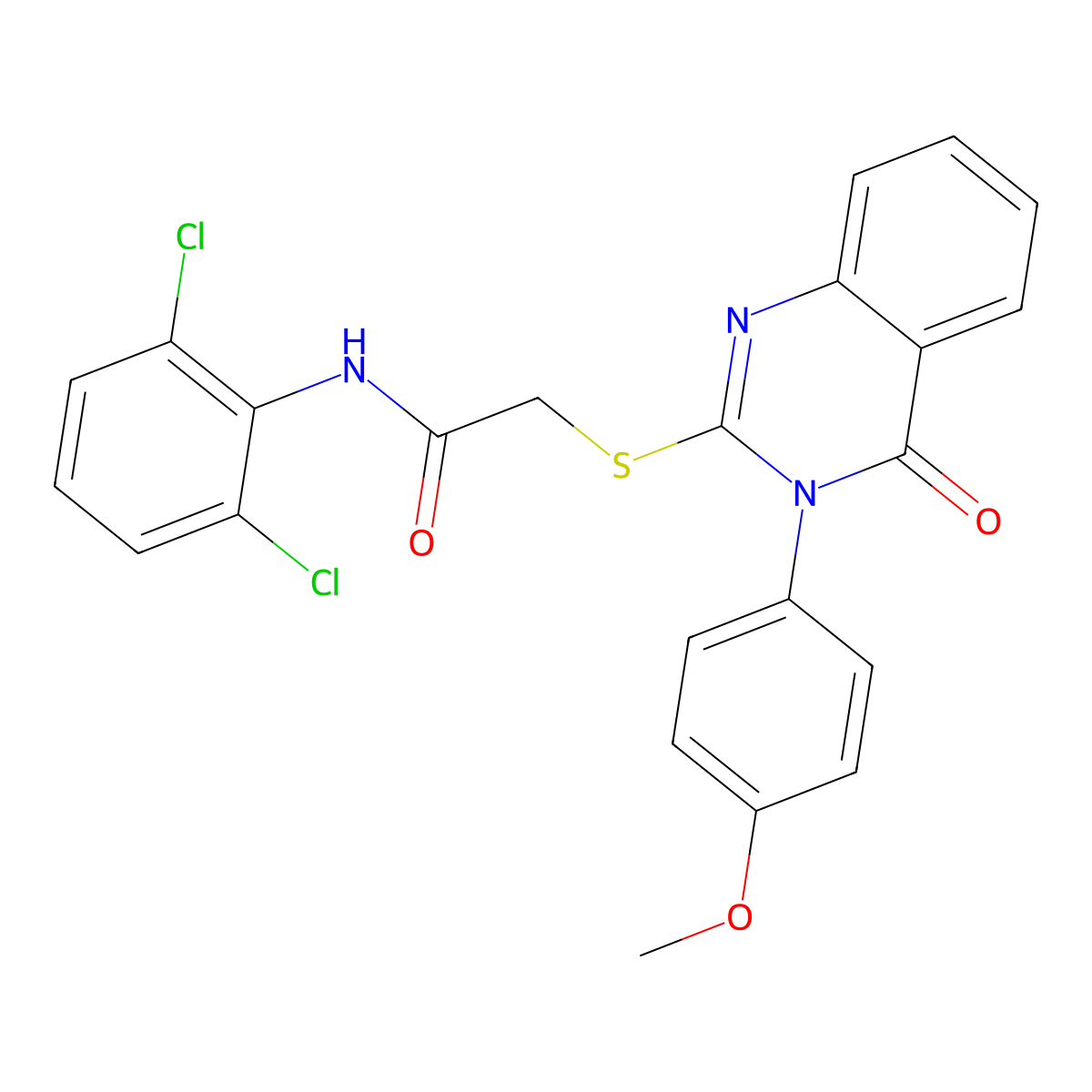 N-(2,6-dichlorophenyl)-2-{[3-(4-methoxyphenyl)-4-oxo-3,4-dihydroquinazolin-2-yl]sulfanyl}acetamide molecular structure, CAS 767633-32-9