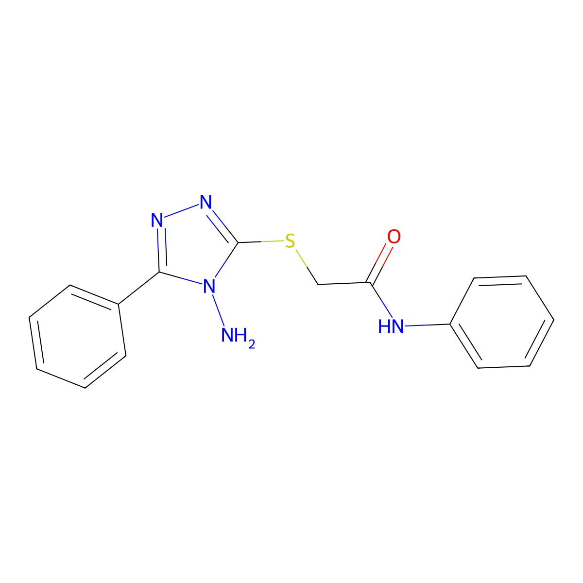 2-((4-amino-5-phenyl-4H-1,2,4-triazol-3-yl)thio)-N-phenylacetamide molecular structure, CAS 767633-67-0