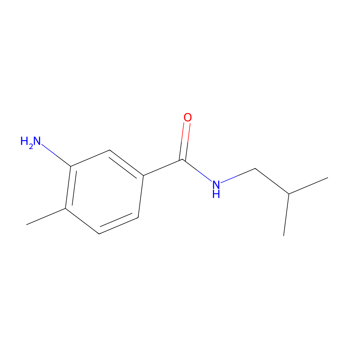 3-Amino-N-isobutyl-4-methylbenzamide molecular structure, CAS 76765-64-5