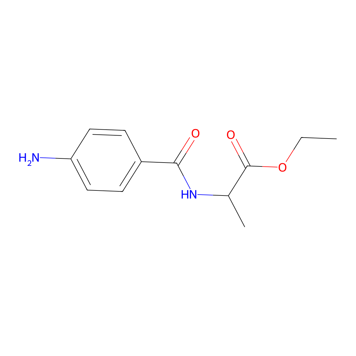 Ethyl 2-[(4-aminophenyl)formamido]propanoate molecular structure, CAS 76765-77-0