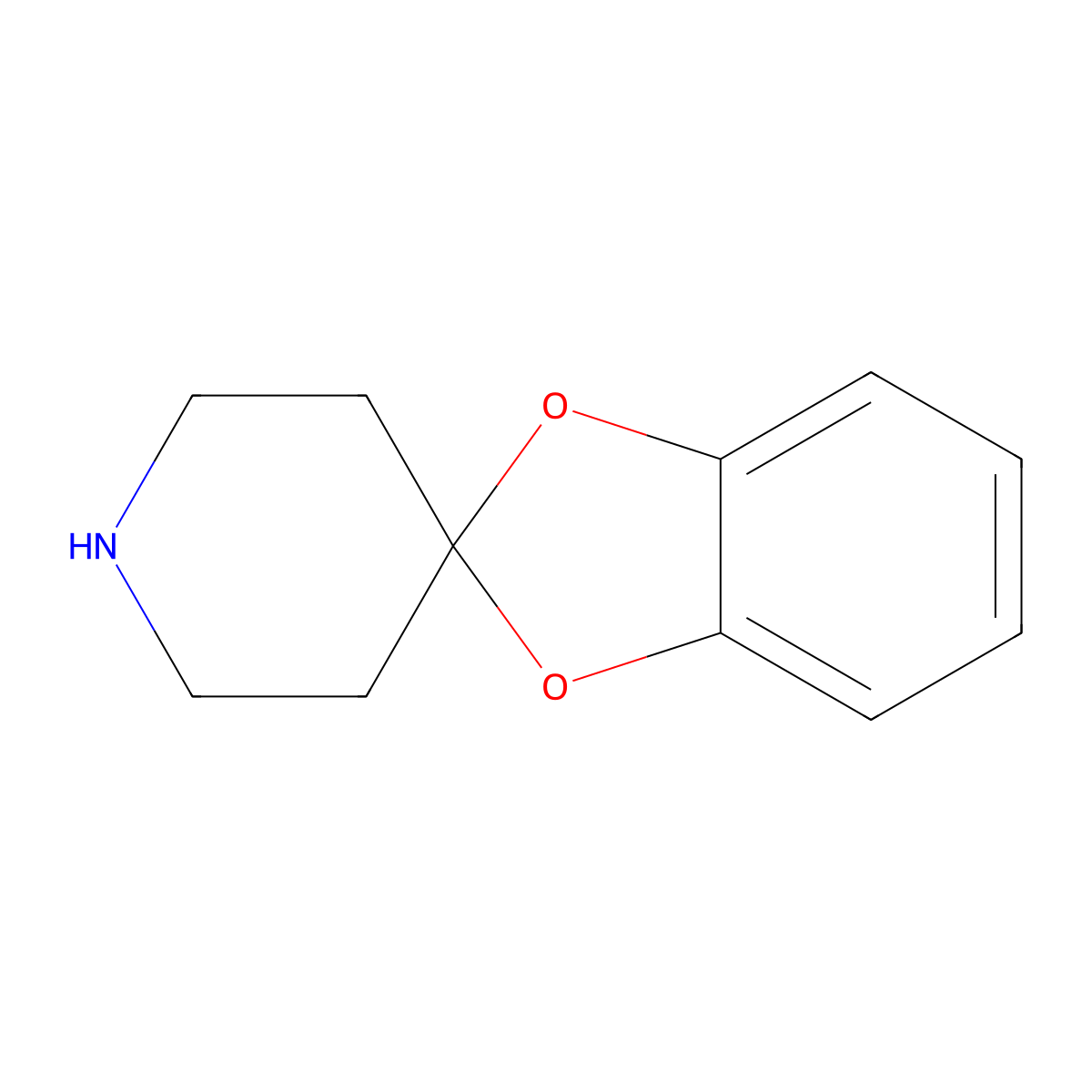 Spiro(1,3-benzodioxole-2,4'-piperidine) molecular structure, CAS 7677-96-5