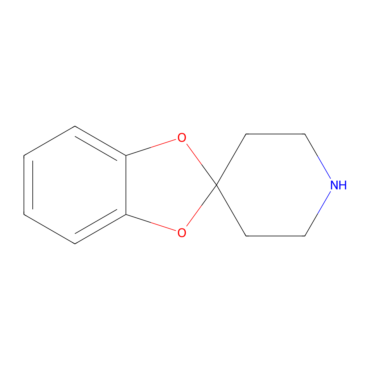 Spiro(1,3-benzodioxole-2,4'-piperidine) molecular structure, CAS 7677-96-5