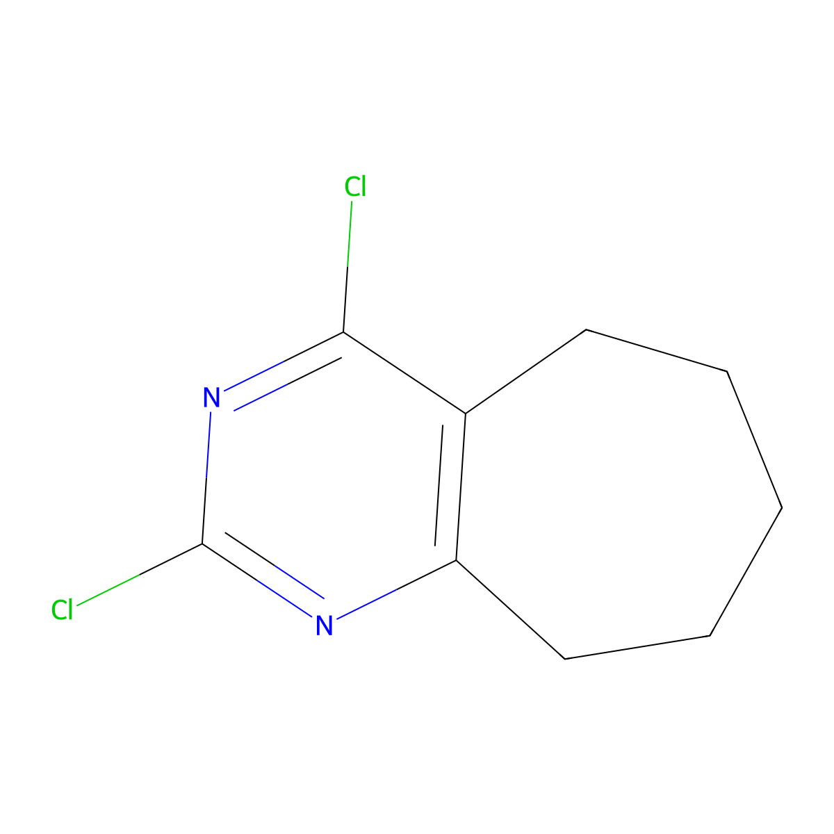 2,4-Dichloro-6,7,8,9-tetrahydro-5H-cyclohepta[d]pyrimidine molecular structure, CAS 76780-96-6