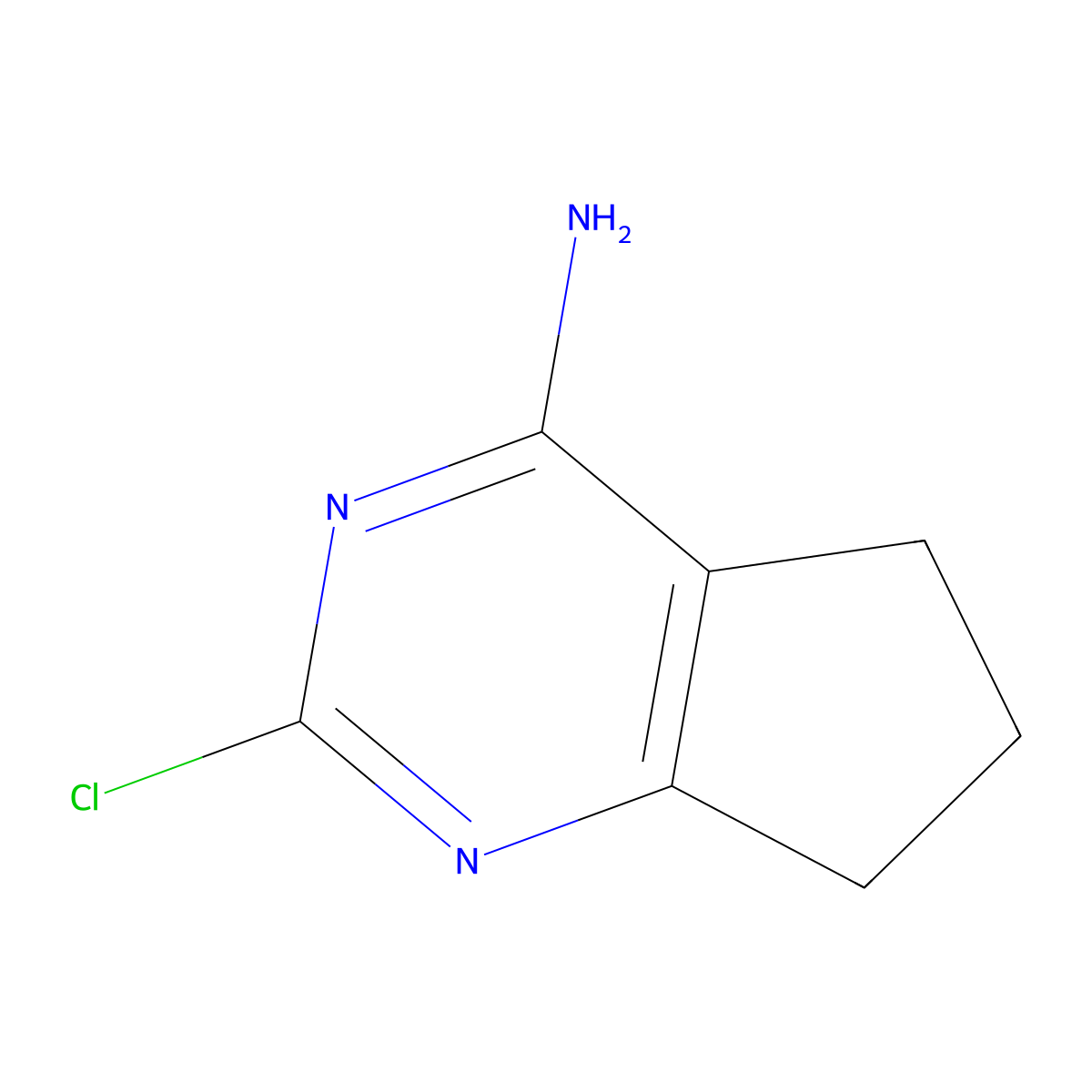 2-chloro-5H,6H,7H-cyclopenta[d]pyrimidin-4-amine molecular structure, CAS 76780-97-7
