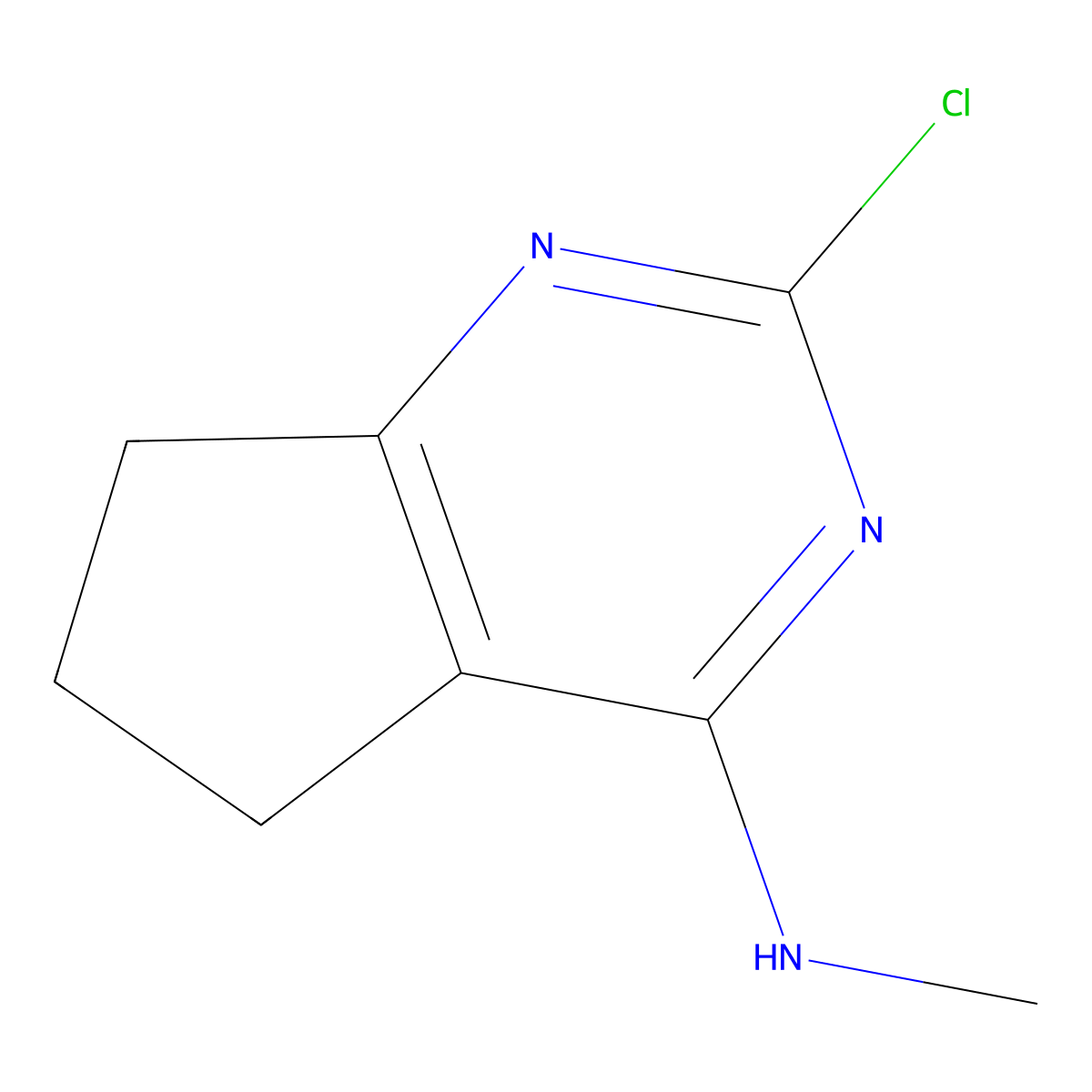 2-Chloro-N-methyl-6,7-dihydro-5H-cyclopenta[d]pyrimidin-4-amine molecular structure, CAS 76780-98-8