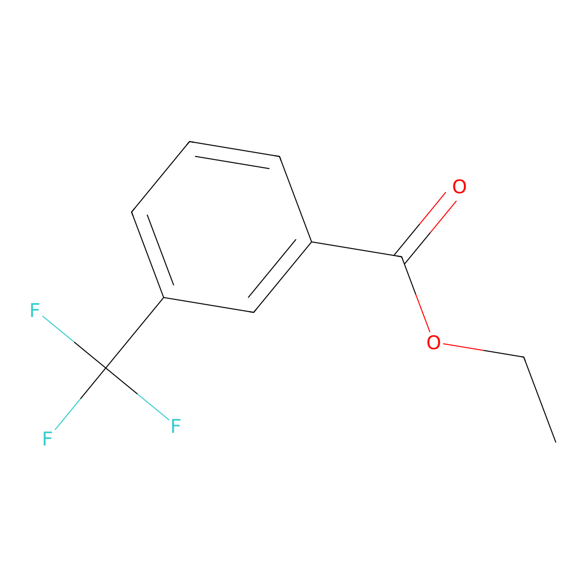 Benzoic acid, 3-(trifluoromethyl)-, ethyl ester molecular structure, CAS 76783-59-0