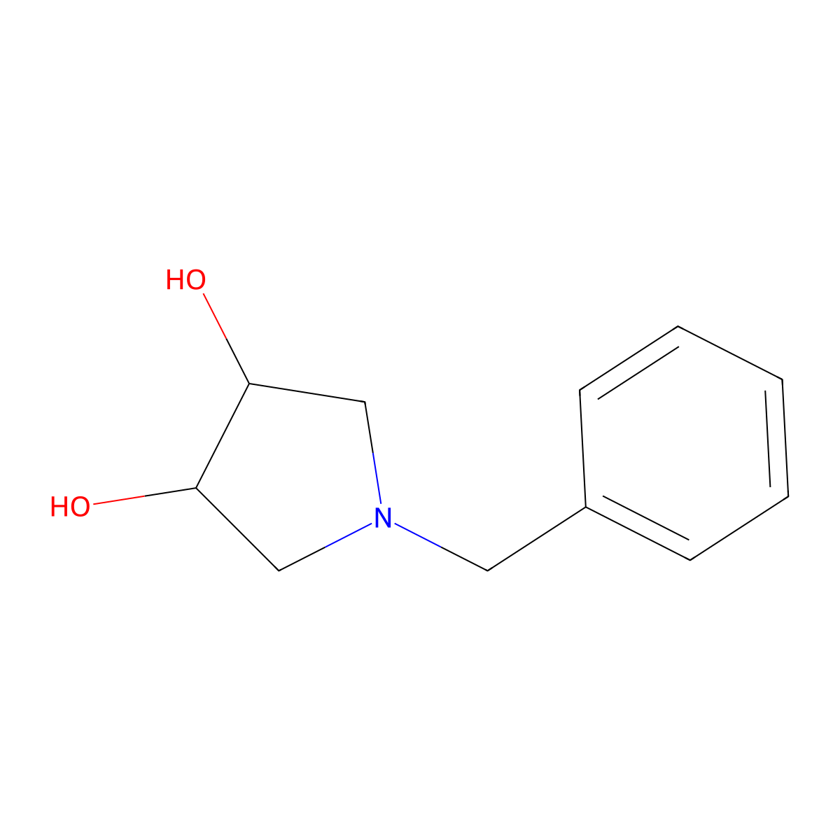 (3R,4S)-1-benzylpyrrolidine-3,4-diol molecular structure, CAS 76783-60-3