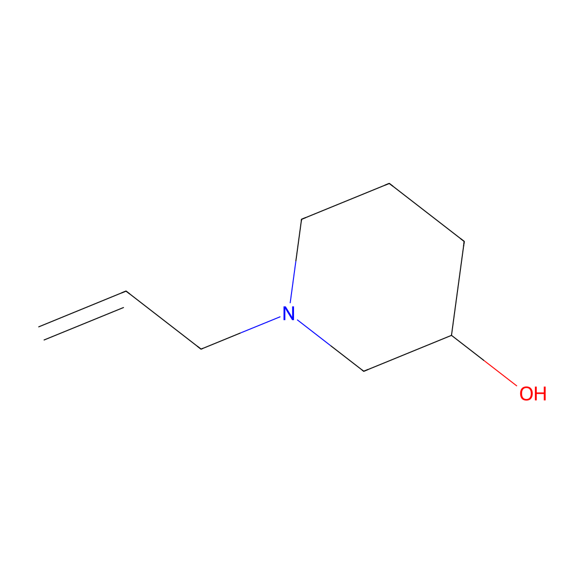 1-Allyl-3-hydroxypiperidine molecular structure, CAS 76787-82-1
